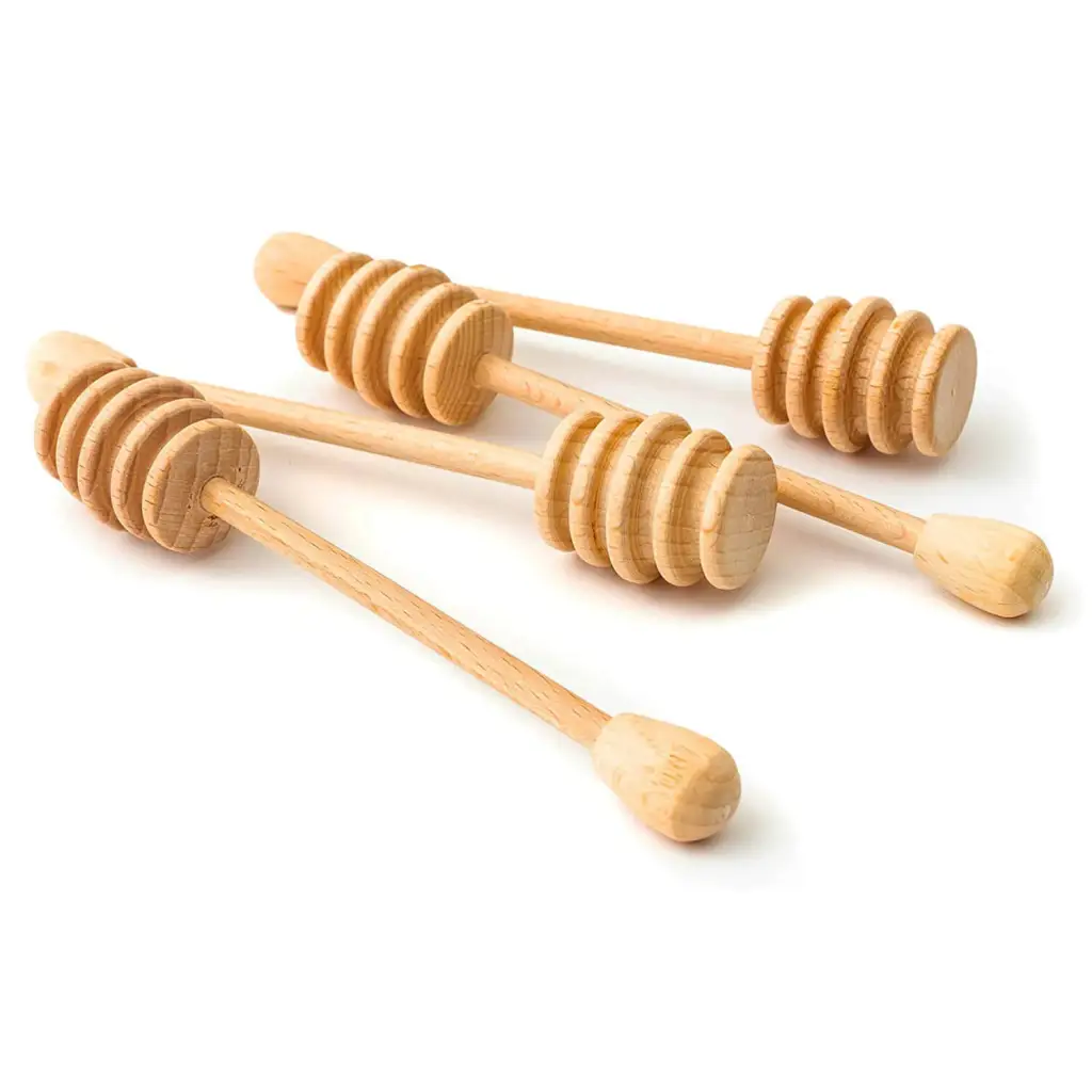 Handcrafted Set of 4 Wooden Honey Spoons - Sweet Honey Dipper Gift Set - Image 3