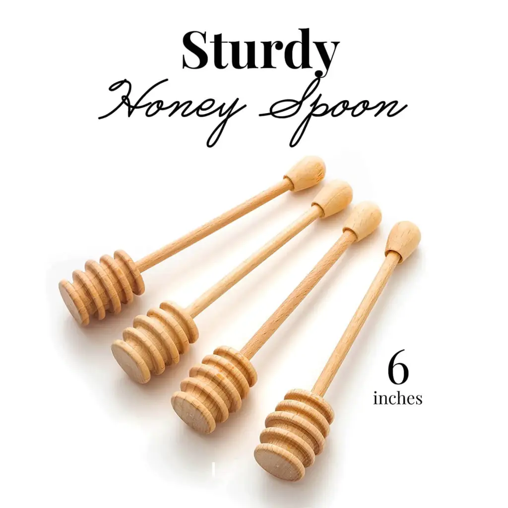 Handcrafted Set of 4 Wooden Honey Spoons - Sweet Honey Dipper Gift Set - Image 4