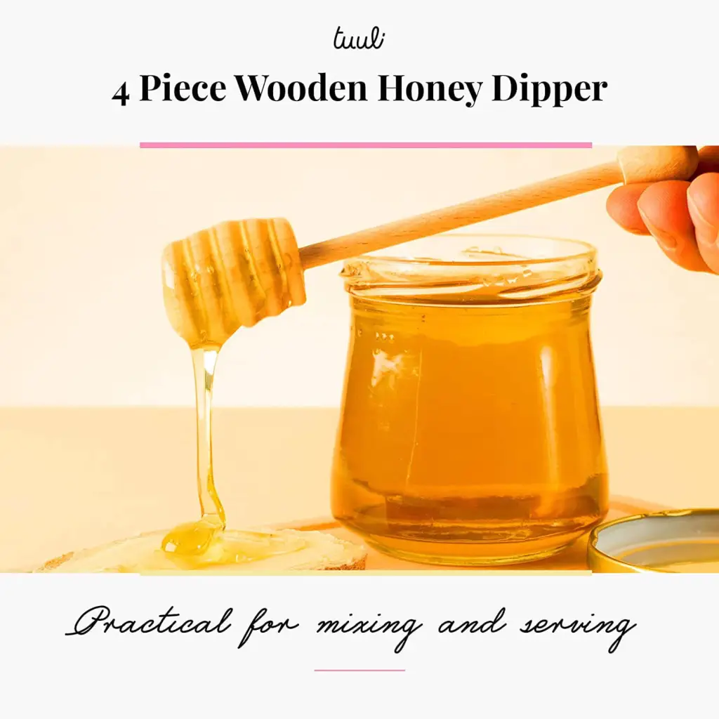 Handcrafted Set of 4 Wooden Honey Spoons - Sweet Honey Dipper Gift Set - Image 5