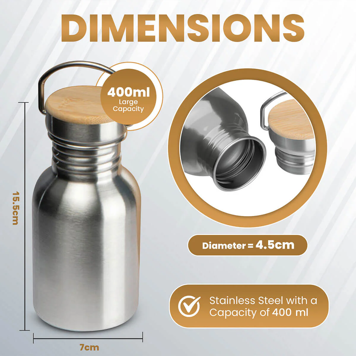 Lunch Box with Water Bottle - Stainless Steel Set - Image 4