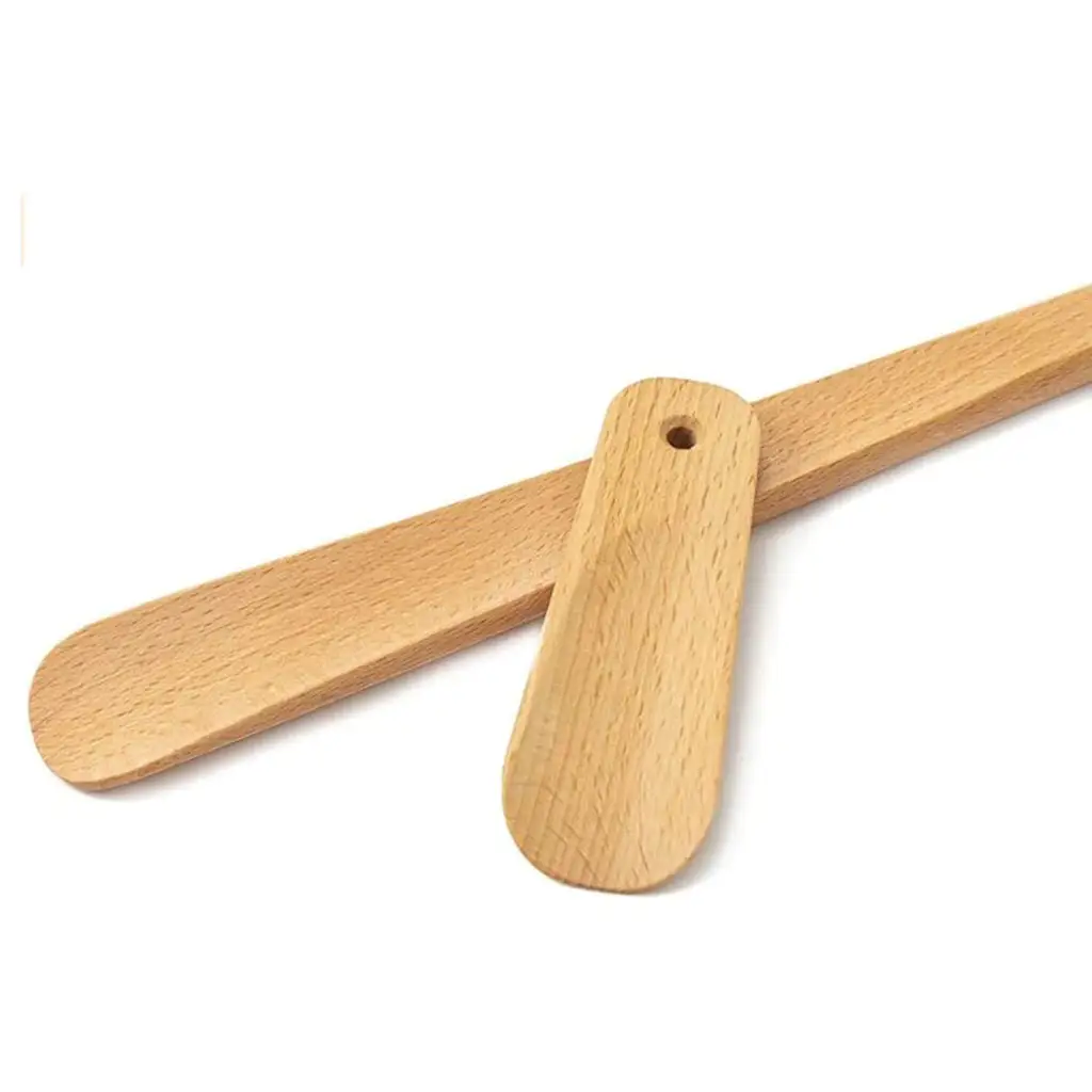 Handcrafted Wooden Shoehorn Spoon Set - Oiled Finish